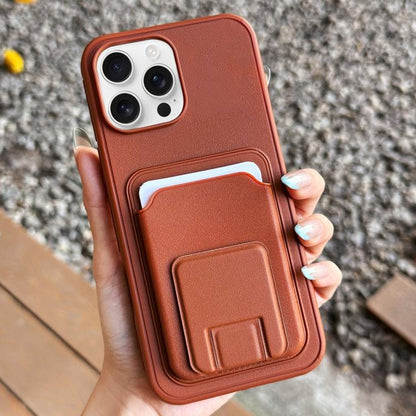 Square Folding Card Bag Holder Phone Case, For iPhone Air, For iPhone 16 Pro Max, For iPhone 16 Pro