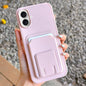 Square Folding Card Bag Holder Phone Case, For iPhone 16 Plus, For iPhone 16, For iPhone 15 Pro Max