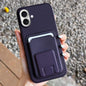Square Folding Card Bag Holder Phone Case, For iPhone 16 Plus, For iPhone 16, For iPhone 15 Pro Max