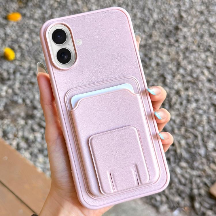 Square Folding Card Bag Holder Phone Case, For iPhone 16 Plus, For iPhone 16, For iPhone 15 Pro Max