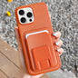 Square Folding Card Bag Holder Phone Case, For iPhone 16 Plus, For iPhone 16, For iPhone 15 Pro Max
