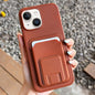 Square Folding Card Bag Holder Phone Case, For iPhone 15 Pro, For iPhone 15 Plus, For iPhone 15