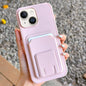 Square Folding Card Bag Holder Phone Case, For iPhone 15 Pro, For iPhone 15 Plus, For iPhone 15