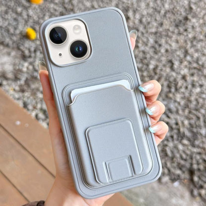 Square Folding Card Bag Holder Phone Case, For iPhone 15 Pro, For iPhone 15 Plus, For iPhone 15