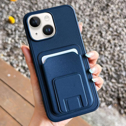 Square Folding Card Bag Holder Phone Case, For iPhone 15 Pro, For iPhone 15 Plus, For iPhone 15