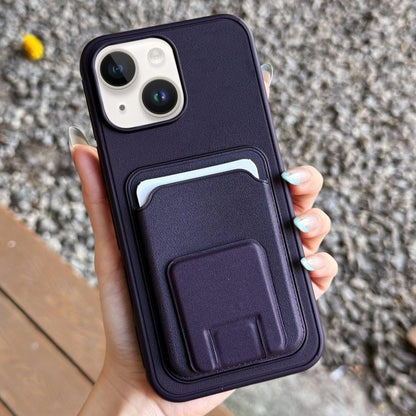 Square Folding Card Bag Holder Phone Case, For iPhone 15 Pro, For iPhone 15 Plus, For iPhone 15