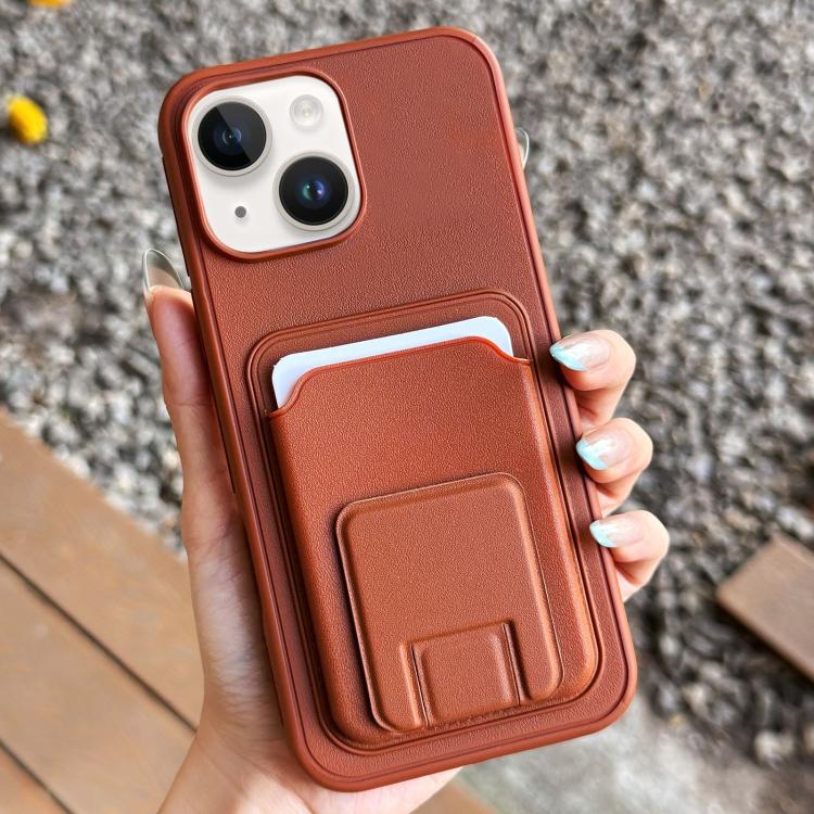 Square Folding Card Bag Holder Phone Case, For iPhone 15 Pro, For iPhone 15 Plus, For iPhone 15