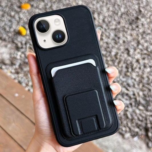Square Folding Card Bag Holder Phone Case, For iPhone 14 Plus, For iPhone 14, For iPhone 14 Pro