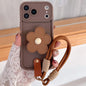 Floral Holder TPU Phone Case with PU Buckle Lanyard, For iPhone 17 Pro Max, For iPhone 17 Pro, For iPhone 17, For iPhone Air, For iPhone 16 Pro Max, For iPhone 16 Pro