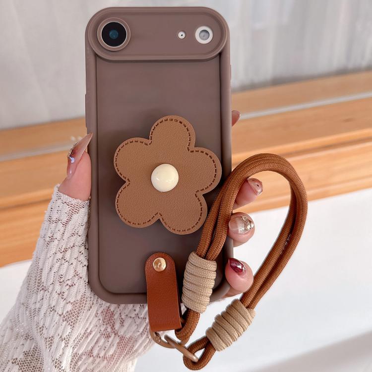 Floral Holder TPU Phone Case with PU Buckle Lanyard, For iPhone 17 Pro Max, For iPhone 17 Pro, For iPhone 17, For iPhone Air, For iPhone 16 Pro Max, For iPhone 16 Pro
