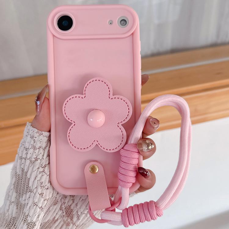 Floral Holder TPU Phone Case with PU Buckle Lanyard, For iPhone 17 Pro Max, For iPhone 17 Pro, For iPhone 17, For iPhone Air, For iPhone 16 Pro Max, For iPhone 16 Pro