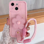 Floral Holder TPU Phone Case with PU Buckle Lanyard, For iPhone 14 Pro Max, For iPhone 13 Pro Max, For iPhone 13 Pro, For iPhone 13, For iPhone 12, For iPhone 12 Pro Max