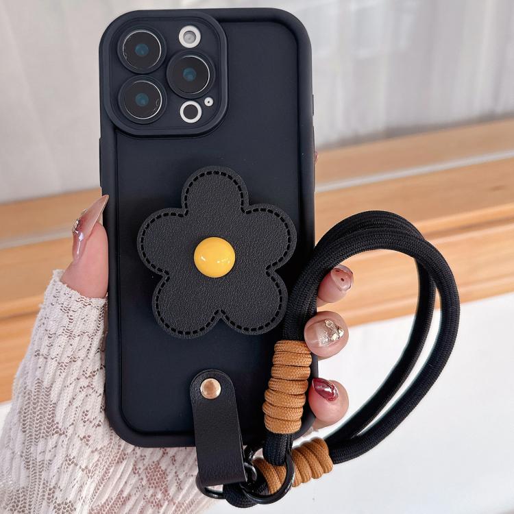 Floral Holder TPU Phone Case with PU Buckle Lanyard, For iPhone 14 Pro Max, For iPhone 13 Pro Max, For iPhone 13 Pro, For iPhone 13, For iPhone 12, For iPhone 12 Pro Max