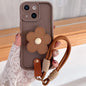 Floral Holder TPU Phone Case with PU Buckle Lanyard, For iPhone 16, For iPhone 15 Pro Max, For iPhone 15 Pro, For iPhone 15, For iPhone 14, For iPhone 14 Pro