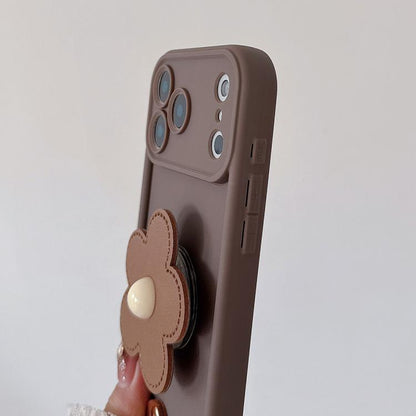 Floral Holder TPU Phone Case with PU Buckle Lanyard, For iPhone 14 Pro Max, For iPhone 13 Pro Max, For iPhone 13 Pro, For iPhone 13, For iPhone 12, For iPhone 12 Pro Max