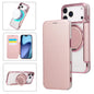 Ultra-thin Rotation Holder Magnetic Plating Vegan Leather Phone Case, For iPhone 17e / 16e, For iPhone 17 Pro Max, For iPhone 17 Pro