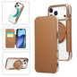 Ultra-thin Rotation Holder Magnetic Plating Vegan Leather Phone Case, For iPhone 17e / 16e, For iPhone 17 Pro Max, For iPhone 17 Pro