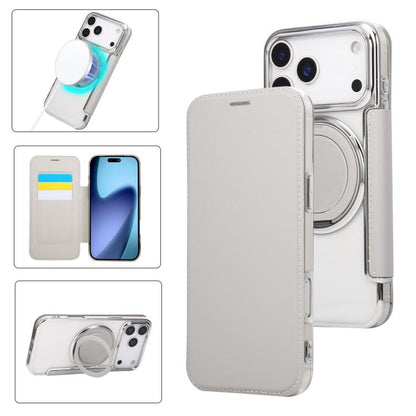 Ultra-thin Rotation Holder Magnetic Plating Vegan Leather Phone Case, For iPhone 17e / 16e, For iPhone 17 Pro Max, For iPhone 17 Pro