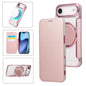 Ultra-thin Rotation Holder Magnetic Plating Vegan Leather Phone Case, For iPhone 17, For iPhone Air, For iPhone 16 Pro Max