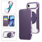 Ultra-thin Rotation Holder Magnetic Plating Vegan Leather Phone Case, For iPhone 17, For iPhone Air, For iPhone 16 Pro Max