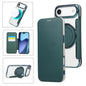 Ultra-thin Rotation Holder Magnetic Plating Vegan Leather Phone Case, For iPhone 17, For iPhone Air, For iPhone 16 Pro Max