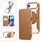 Ultra-thin Rotation Holder Magnetic Plating Vegan Leather Phone Case, For iPhone 17, For iPhone Air, For iPhone 16 Pro Max
