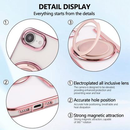 Ultra-thin Rotation Holder Magnetic Plating Vegan Leather Phone Case, For iPhone 17e / 16e, For iPhone 17 Pro Max, For iPhone 17 Pro