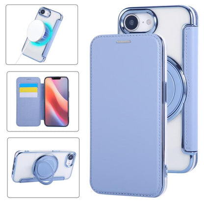 Ultra-thin Rotation Holder Magnetic Plating Vegan Leather Phone Case, For iPhone 17e / 16e, For iPhone 17 Pro Max, For iPhone 17 Pro
