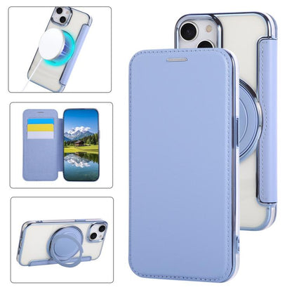 Ultra-thin Rotation Holder Magnetic Plating Vegan Leather Phone Case, For iPhone 15 Pro Max, For iPhone 15 Pro, For iPhone 15 Plus / 14 Plus