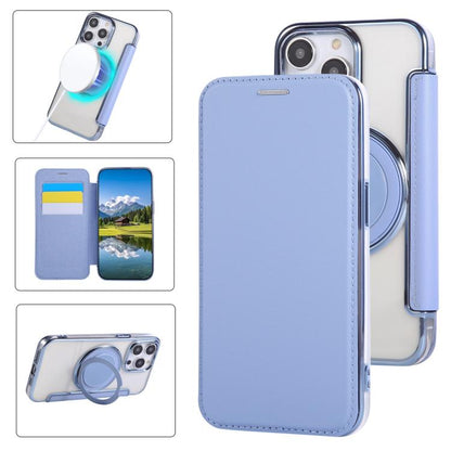 Ultra-thin Rotation Holder Magnetic Plating Vegan Leather Phone Case, For iPhone 14 Pro Max, For iPhone 13 Pro Max, For iPhone 13 Pro