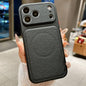 Transforms Into 17 Large Window Litchi Texture Magnetic Phone Case, For iPhone 17 Pro Max, For iPhone 17 Pro, For iPhone 17, For iPhone 16 Pro Max