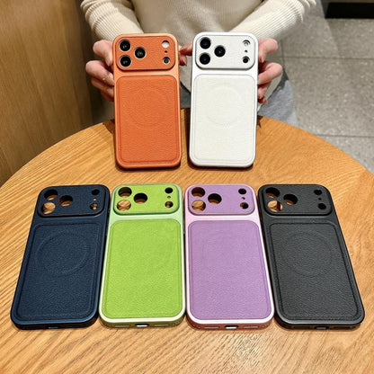 Transforms Into 17 Large Window Litchi Texture Magnetic Phone Case, For iPhone 15 Pro, For iPhone 15, For iPhone 14, For iPhone 14 Pro