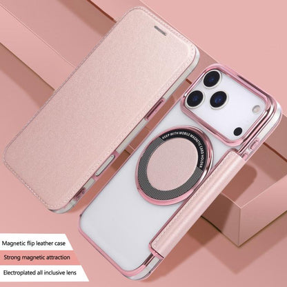 Ultra-thin Magnetic Plating Vegan Leather Phone Case, For iPhone 17 Pro Max, For iPhone 17 Pro, For iPhone 17