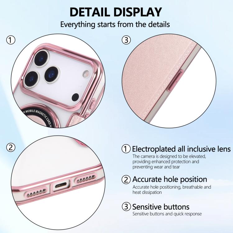 Ultra-thin Magnetic Plating Vegan Leather Phone Case, For iPhone 17 Pro Max, For iPhone 17 Pro, For iPhone 17