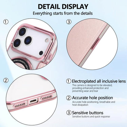 Ultra-thin Magnetic Plating Vegan Leather Phone Case, For iPhone 17 Pro Max, For iPhone 17 Pro, For iPhone 17