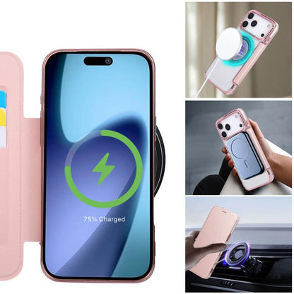 Ultra-thin Magnetic Plating Vegan Leather Phone Case, For iPhone 17 Pro Max, For iPhone 17 Pro, For iPhone 17