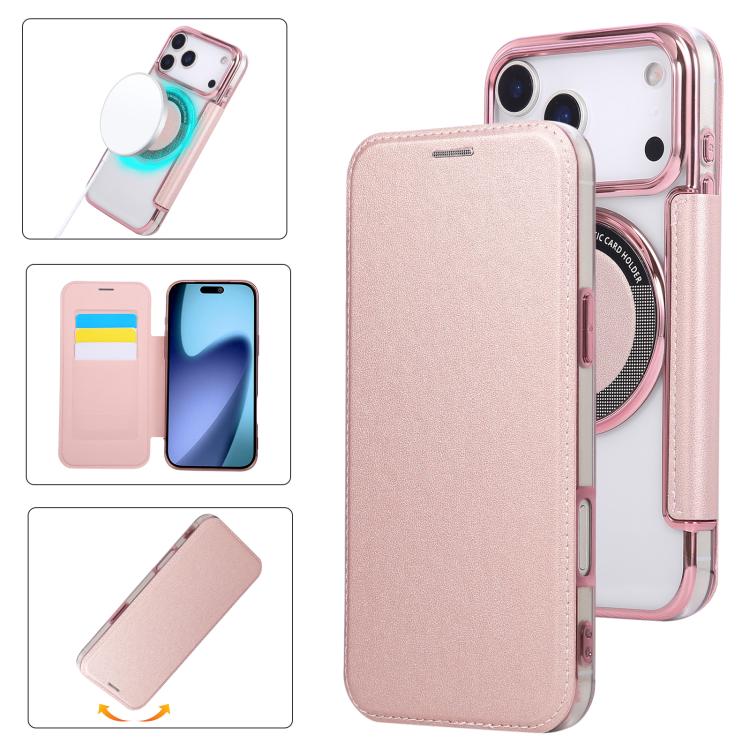 Ultra-thin Magnetic Plating Vegan Leather Phone Case, For iPhone 17 Pro Max, For iPhone 17 Pro, For iPhone 17