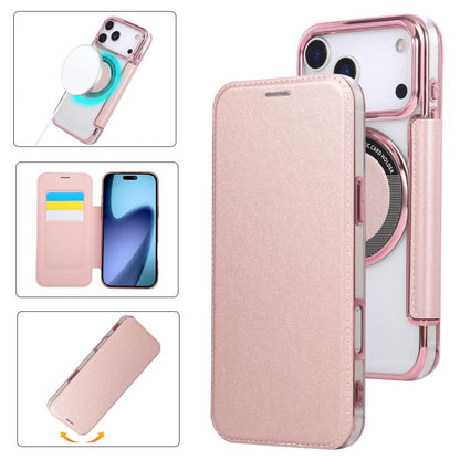 Ultra-thin Magnetic Plating Vegan Leather Phone Case, For iPhone 17 Pro Max, For iPhone 17 Pro, For iPhone 17