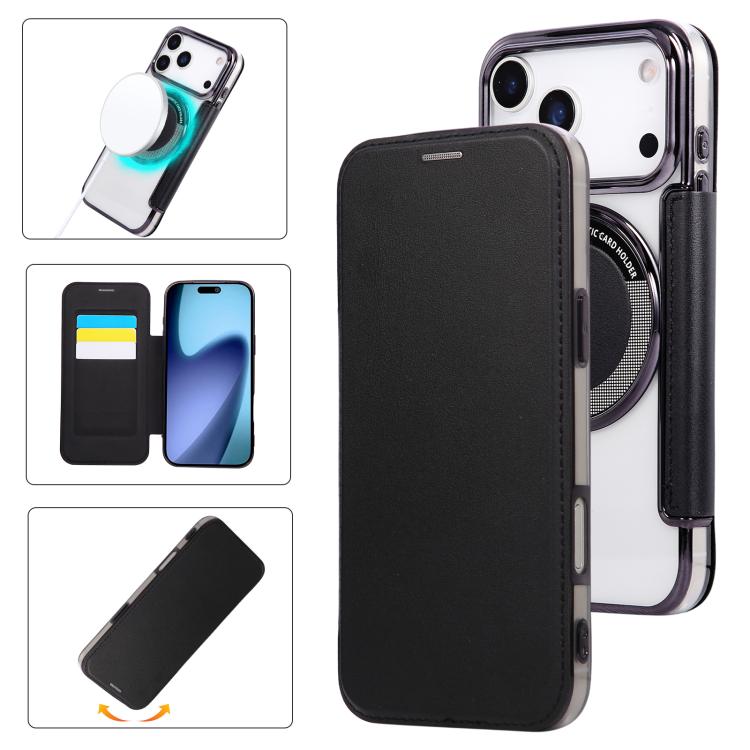 Ultra-thin Magnetic Plating Vegan Leather Phone Case, For iPhone 17 Pro Max, For iPhone 17 Pro, For iPhone 17