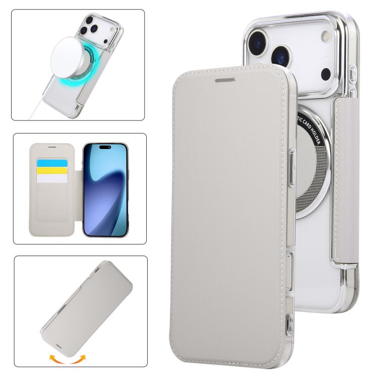 Ultra-thin Magnetic Plating Vegan Leather Phone Case, For iPhone 17 Pro Max, For iPhone 17 Pro, For iPhone 17