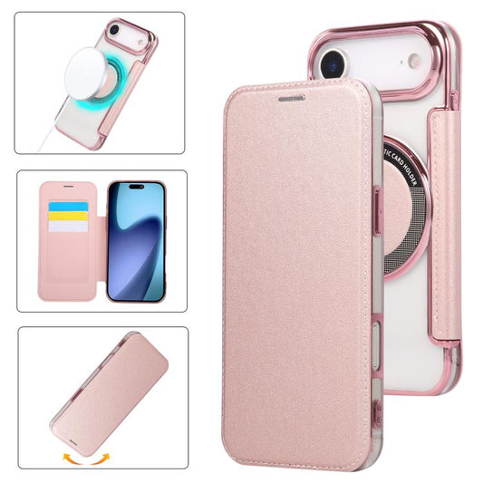 Ultra-thin Magnetic Plating Vegan Leather Phone Case, For iPhone Air, For iPhone 16e, For iPhone 16 Pro Max