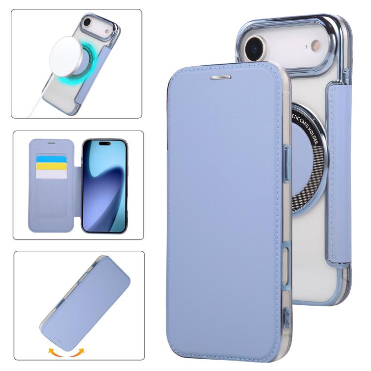 Ultra-thin Magnetic Plating Vegan Leather Phone Case, For iPhone Air, For iPhone 16e, For iPhone 16 Pro Max