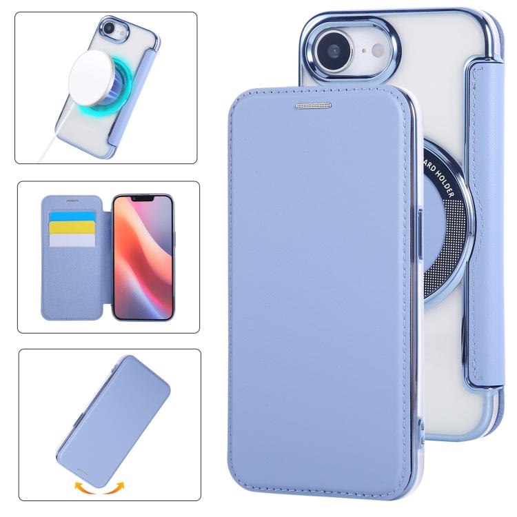 Ultra-thin Magnetic Plating Vegan Leather Phone Case, For iPhone Air, For iPhone 16e, For iPhone 16 Pro Max