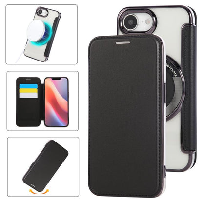 Ultra-thin Magnetic Plating Vegan Leather Phone Case, For iPhone Air, For iPhone 16e, For iPhone 16 Pro Max
