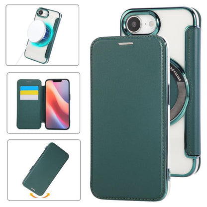 Ultra-thin Magnetic Plating Vegan Leather Phone Case, For iPhone Air, For iPhone 16e, For iPhone 16 Pro Max