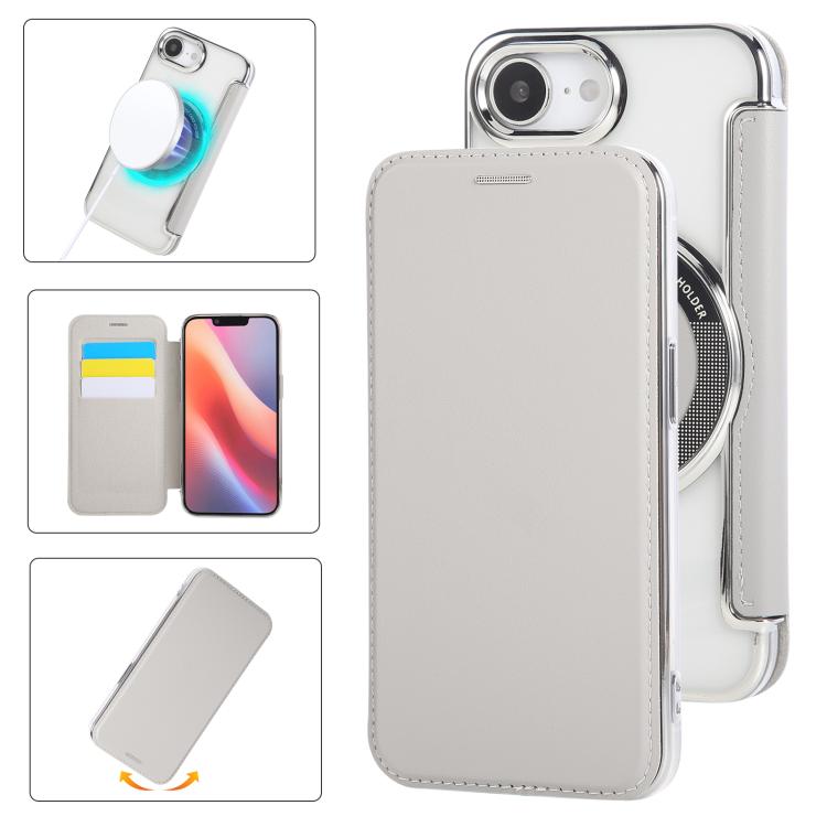 Ultra-thin Magnetic Plating Vegan Leather Phone Case, For iPhone Air, For iPhone 16e, For iPhone 16 Pro Max