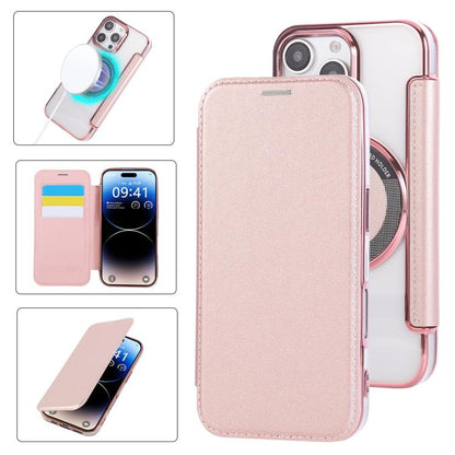 Ultra-thin Magnetic Plating Vegan Leather Phone Case, For iPhone Air, For iPhone 16e, For iPhone 16 Pro Max