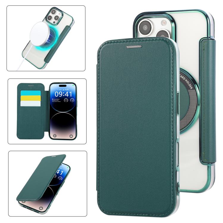Ultra-thin Magnetic Plating Vegan Leather Phone Case, For iPhone Air, For iPhone 16e, For iPhone 16 Pro Max