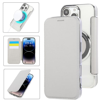 Ultra-thin Magnetic Plating Vegan Leather Phone Case, For iPhone Air, For iPhone 16e, For iPhone 16 Pro Max