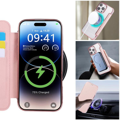 Ultra-thin Magnetic Plating Vegan Leather Phone Case, For iPhone 16 Pro, For iPhone 16 Plus, For iPhone 16